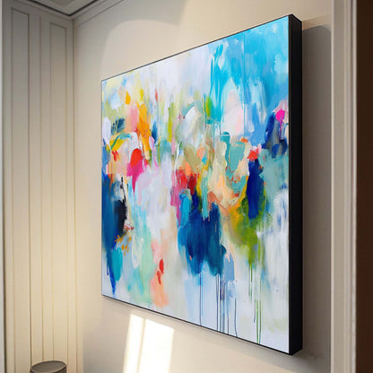 Vibrant Abstract Oil Painting for Colorful Home Decor and Modern Art Enthusiasts