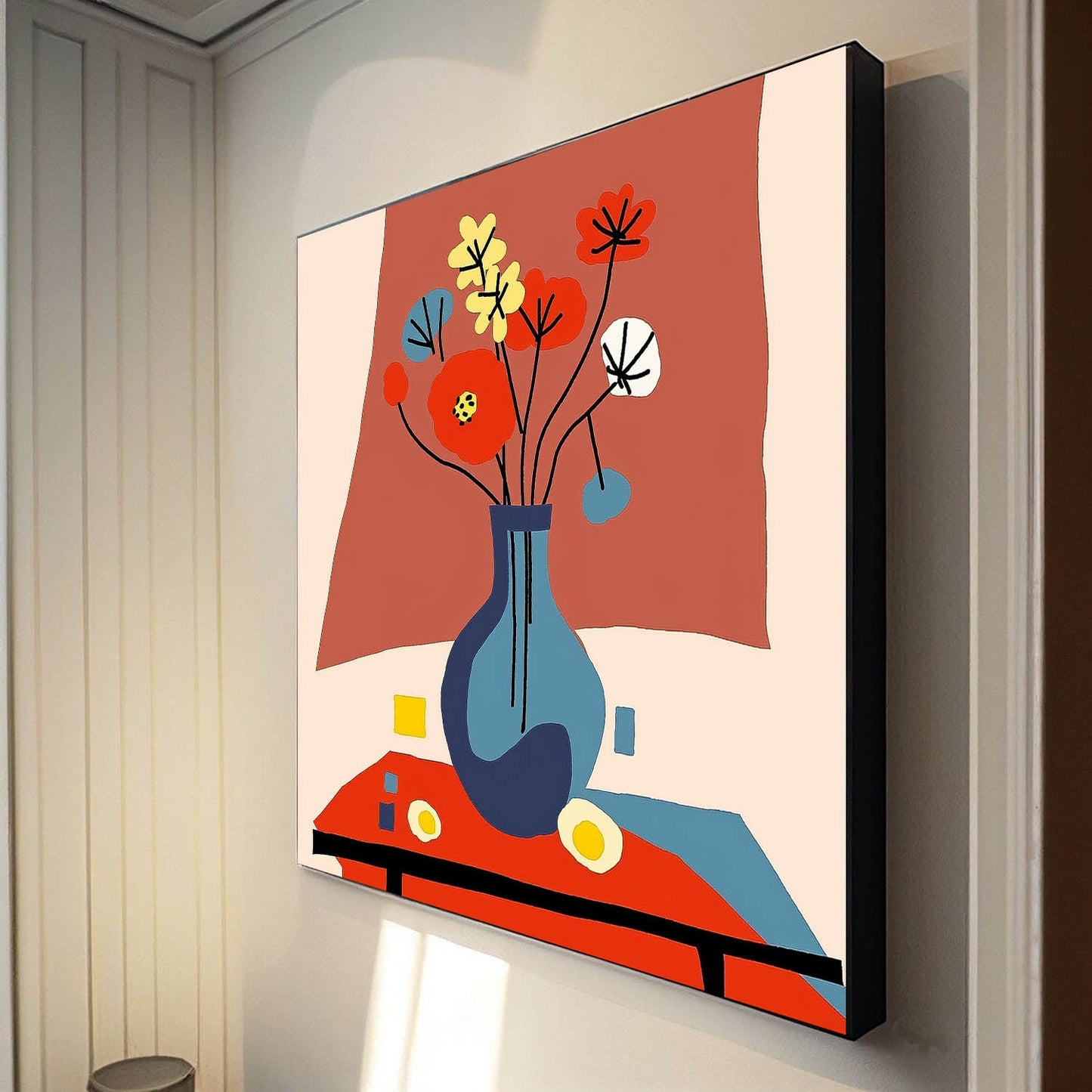 Vibrant Floral Still Life Oil Painting for Colorful Home Decor