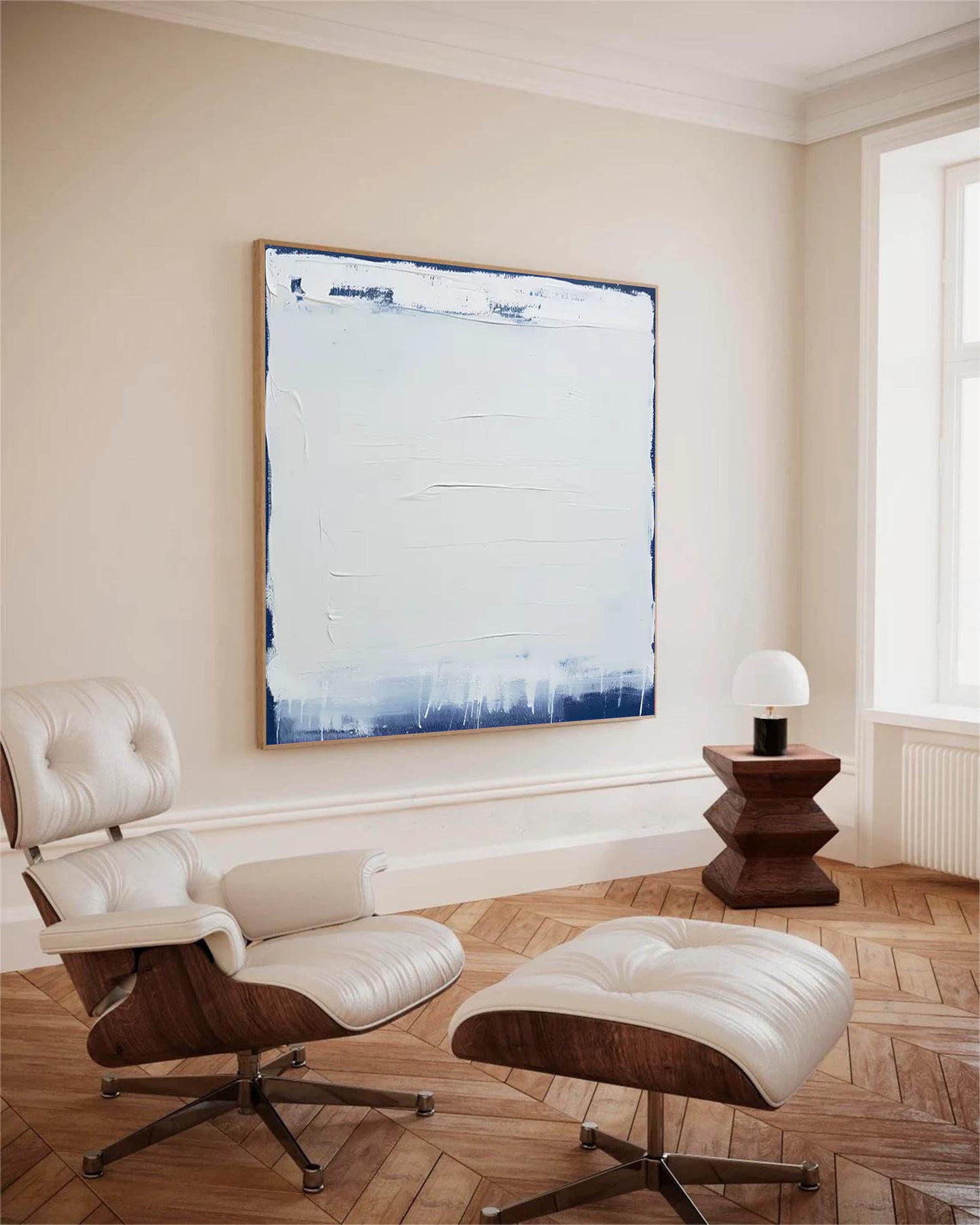 Serene Minimalist Oil Painting for Modern Home Decor and Artistic Spaces