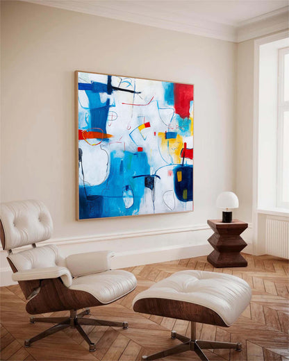 Vibrant Abstract Oil Painting on Canvas for Modern Home Decor