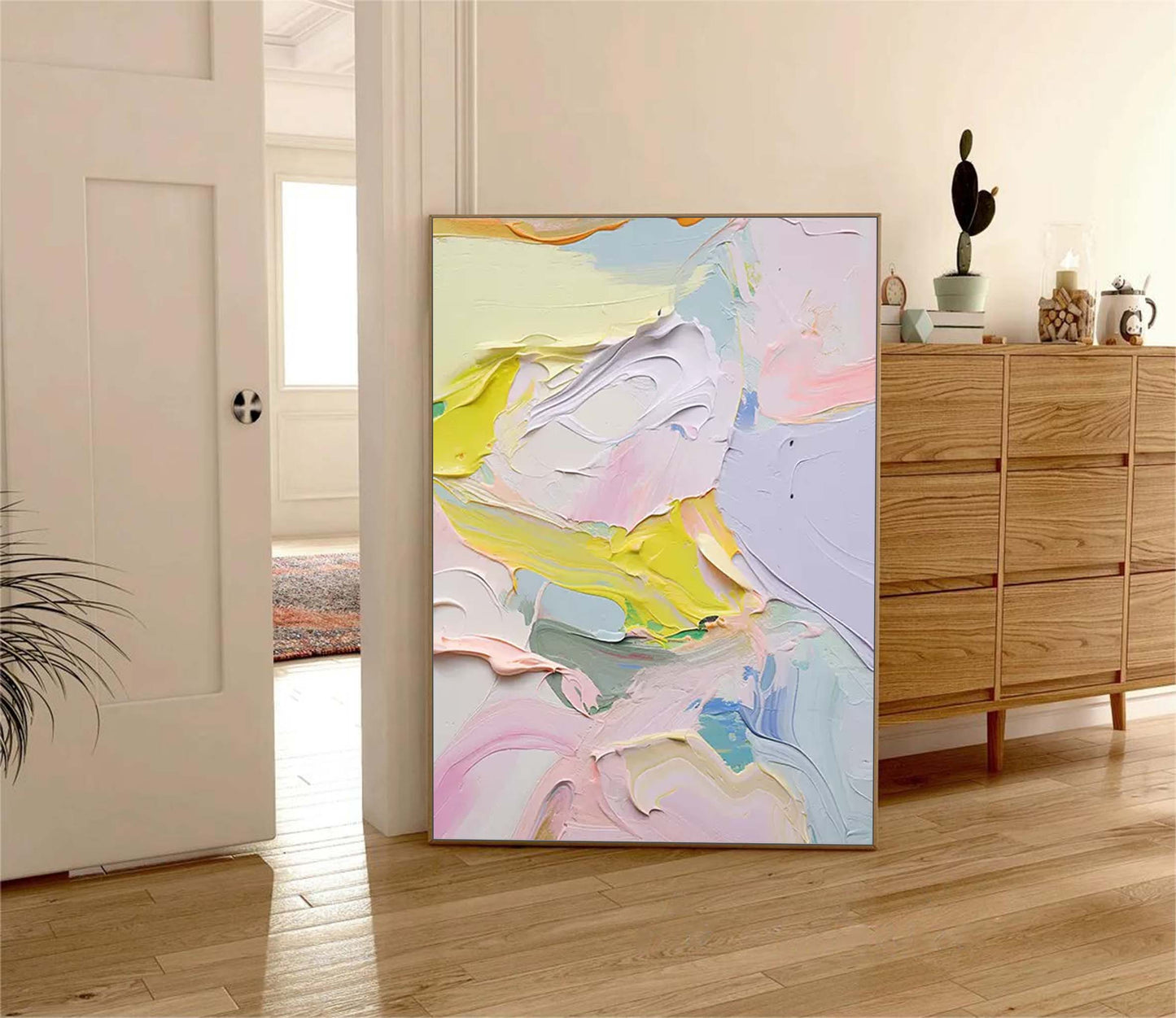 Vibrant Abstract Flavored Oil Painting for Modern Home Decor