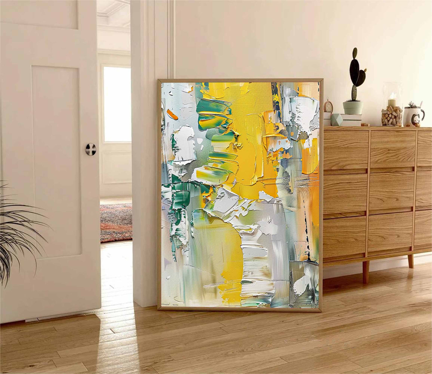 Vibrant Abstract Oil Painting for Modern Home Decor and Artistic Expression