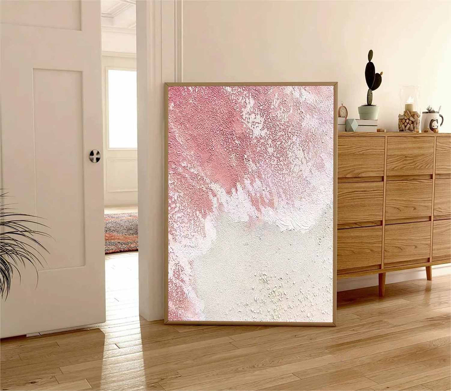 Serene Beach Waves Oil Painting for Coastal Home Decor