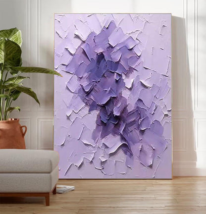 Vibrant Purple Abstract Oil Painting for Modern Home Decor