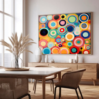 Vibrant Abstract Circle Art for Modern Home Decor and Colorful Wall Aesthetics