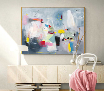 Vibrant Abstract Oil Painting for Modern Home Decor and Art Lovers