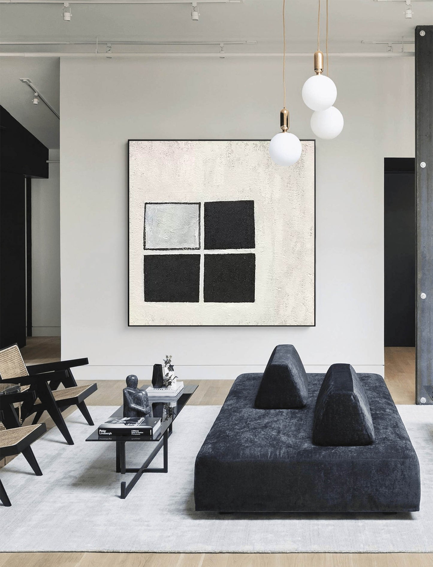 Sleek Minimalist Geometric Oil Painting for Modern Home Decor and Art Enthusiasts