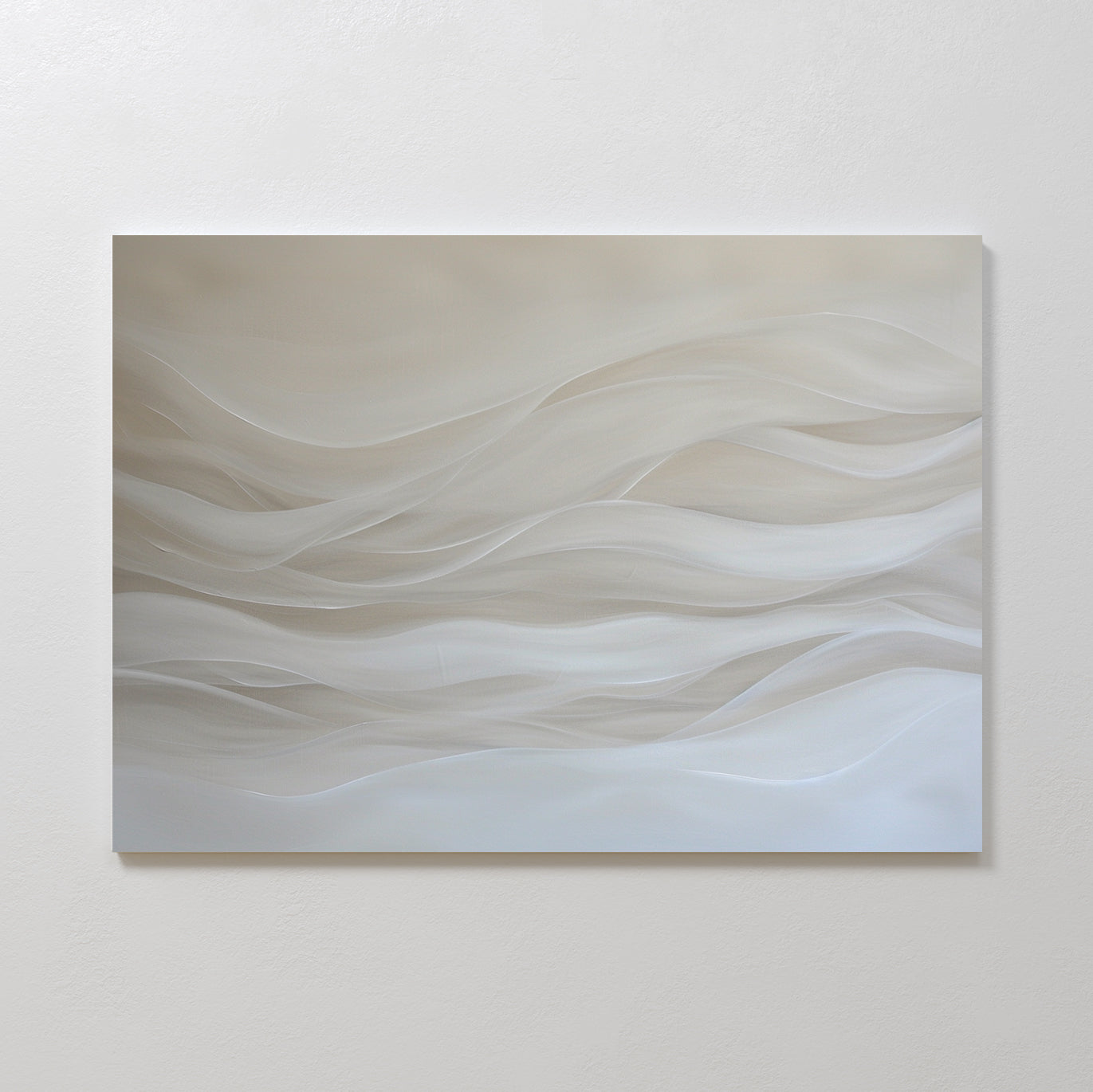 Serene Sandy Waves Abstract Oil Painting for Modern Home Decor