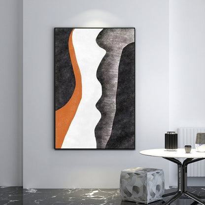 Abstract Desert Waves Oil Painting in Earth Tones for Modern Home Decor