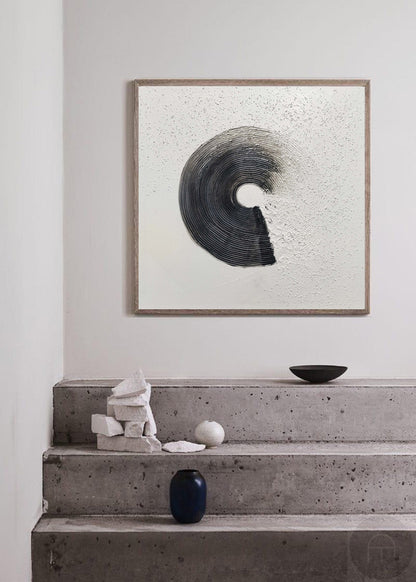 Contemporary Monochrome Abstract Oil Painting for Modern Home Decor