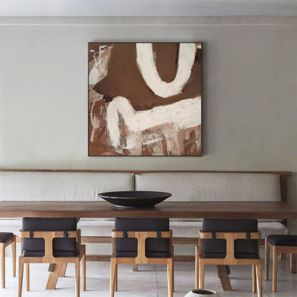 Elegant Wabi-Sabi Minimalist Oil Painting for Serene Home Decor
