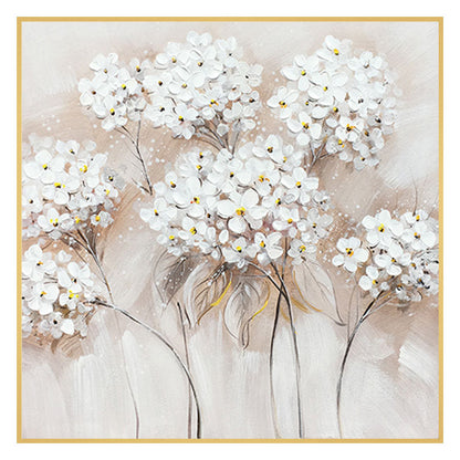 Elegant White Floral Oil Painting for Weddings and Home Décor