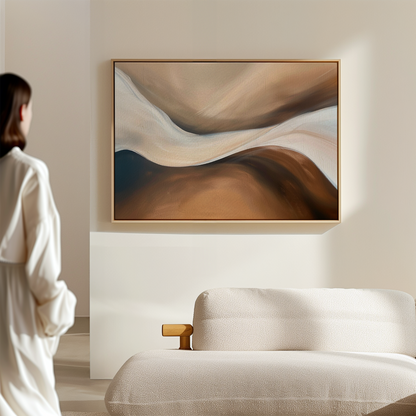 Serene Abstract River Landscape Oil Painting for Modern Home Decor