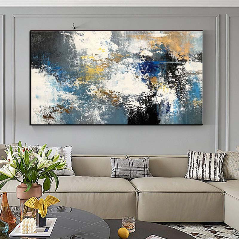 Abstract Oil Painting of Serenity and Colorful Mood for Modern Home Decor