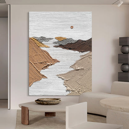 Abstract Minimalist River Canyon Oil Painting 182PW