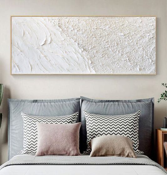 Serene Coastal Waves and Textured Sand - Elegant Oil Painting for Home Décor