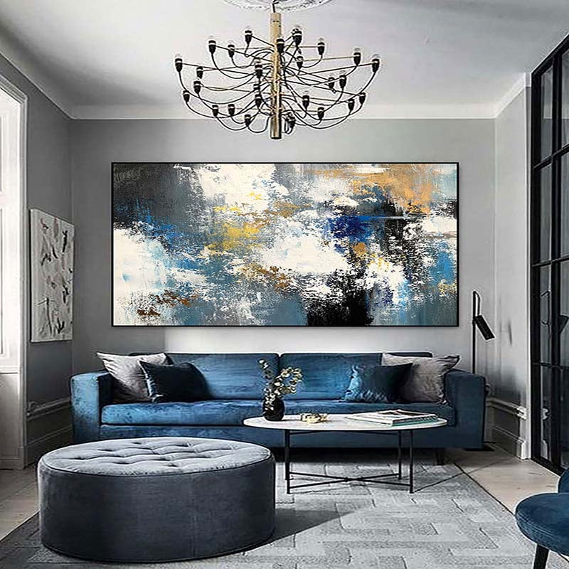 Abstract Oil Painting of Serenity and Colorful Mood for Modern Home Decor