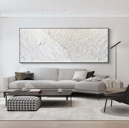 Serene Coastal Waves and Textured Sand - Elegant Oil Painting for Home Décor