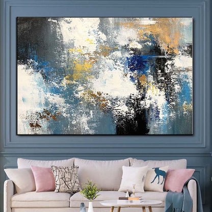 Abstract Oil Painting of Serenity and Colorful Mood for Modern Home Decor