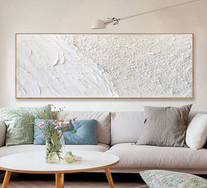 Serene Coastal Waves and Textured Sand - Elegant Oil Painting for Home Décor