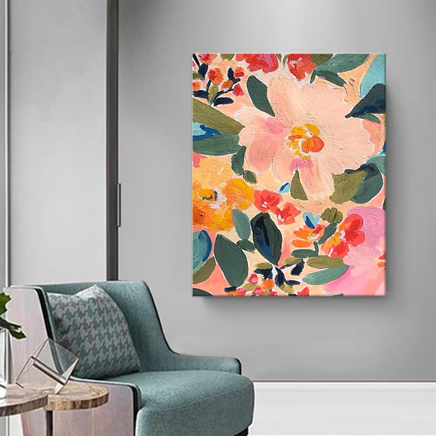 Vibrant Floral Oil Painting for Brightening Any Space