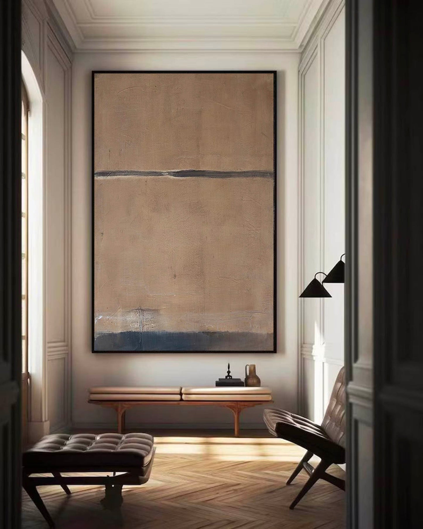 Elegant Minimalist Abstract Oil Painting for Modern Home D√©cor