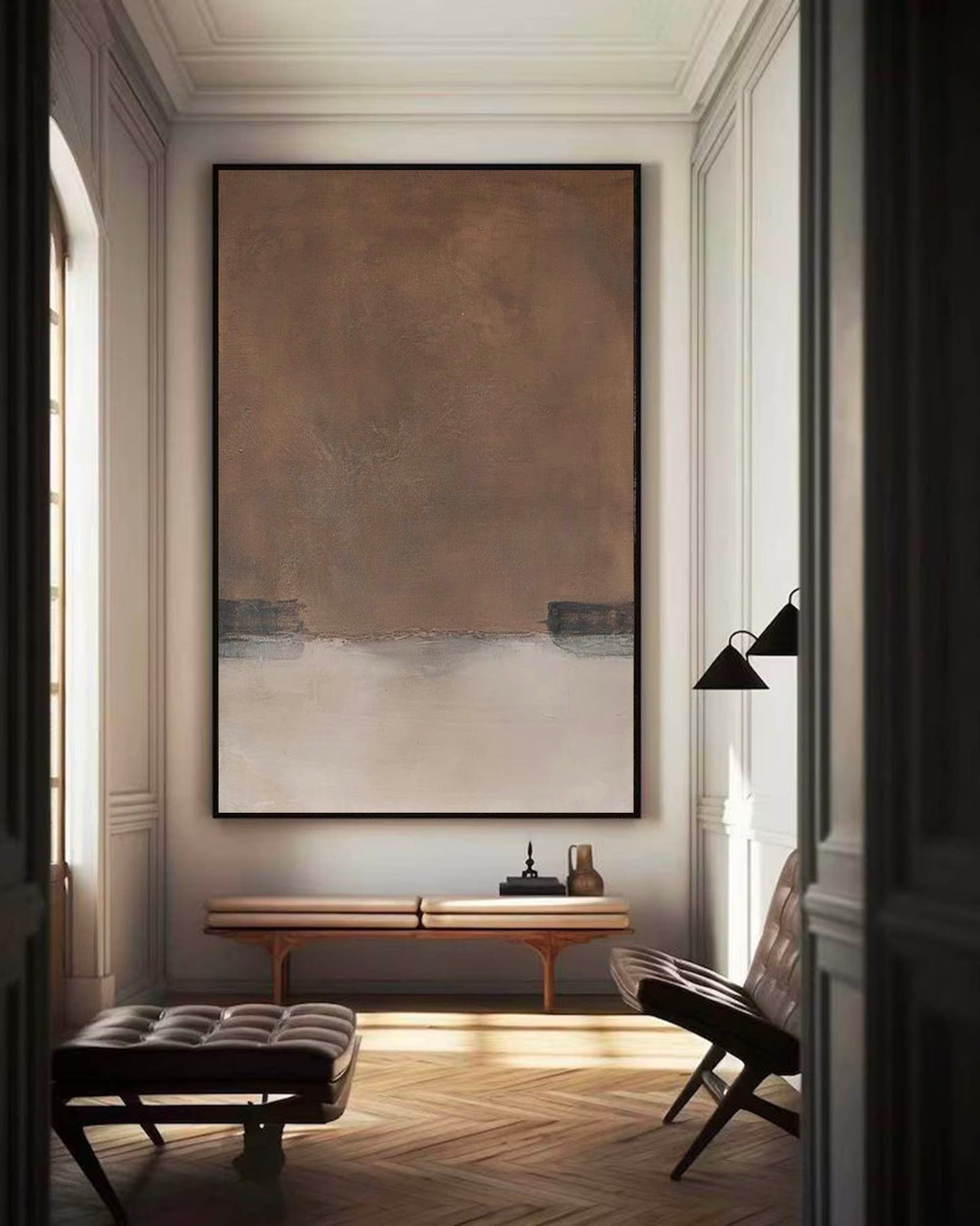 Serene Minimalist Abstract Oil Painting for Modern Home Decor