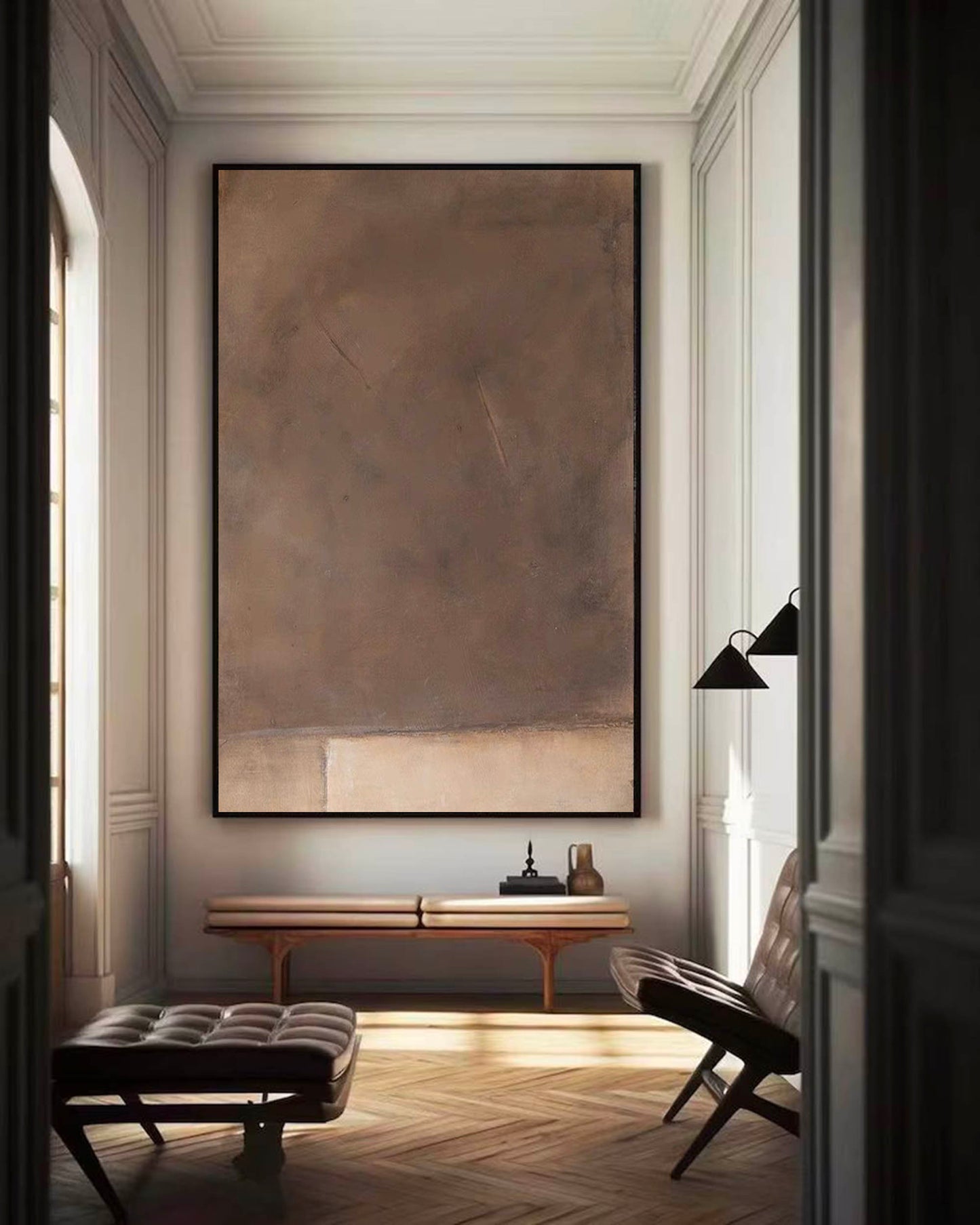 Elegant Minimalist Abstract Oil Painting for Contemporary Home Decor