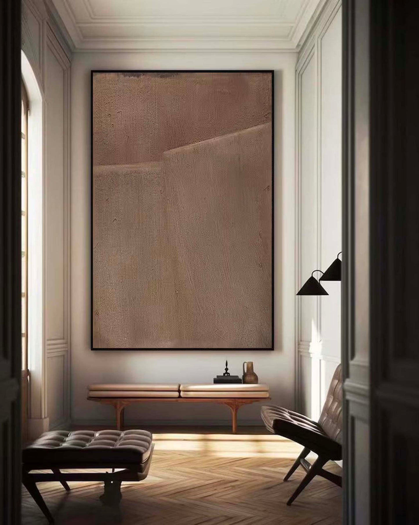 Elegant Minimalist Abstract Oil Painting for Modern Home Decor