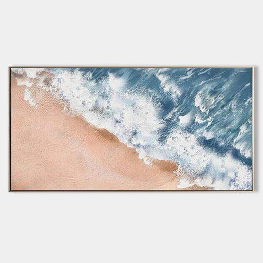 Serene Ocean Wave Oil Painting for Coastal Home D√©cor
