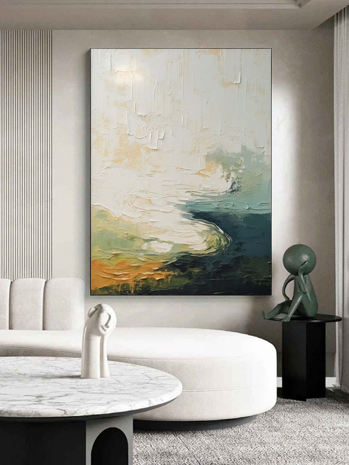 Abstract Landscape Oil Painting in Vibrant Multi-Colored Textures