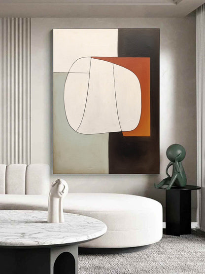 Abstract Minimalist Oil Painting for Modern Home Decor