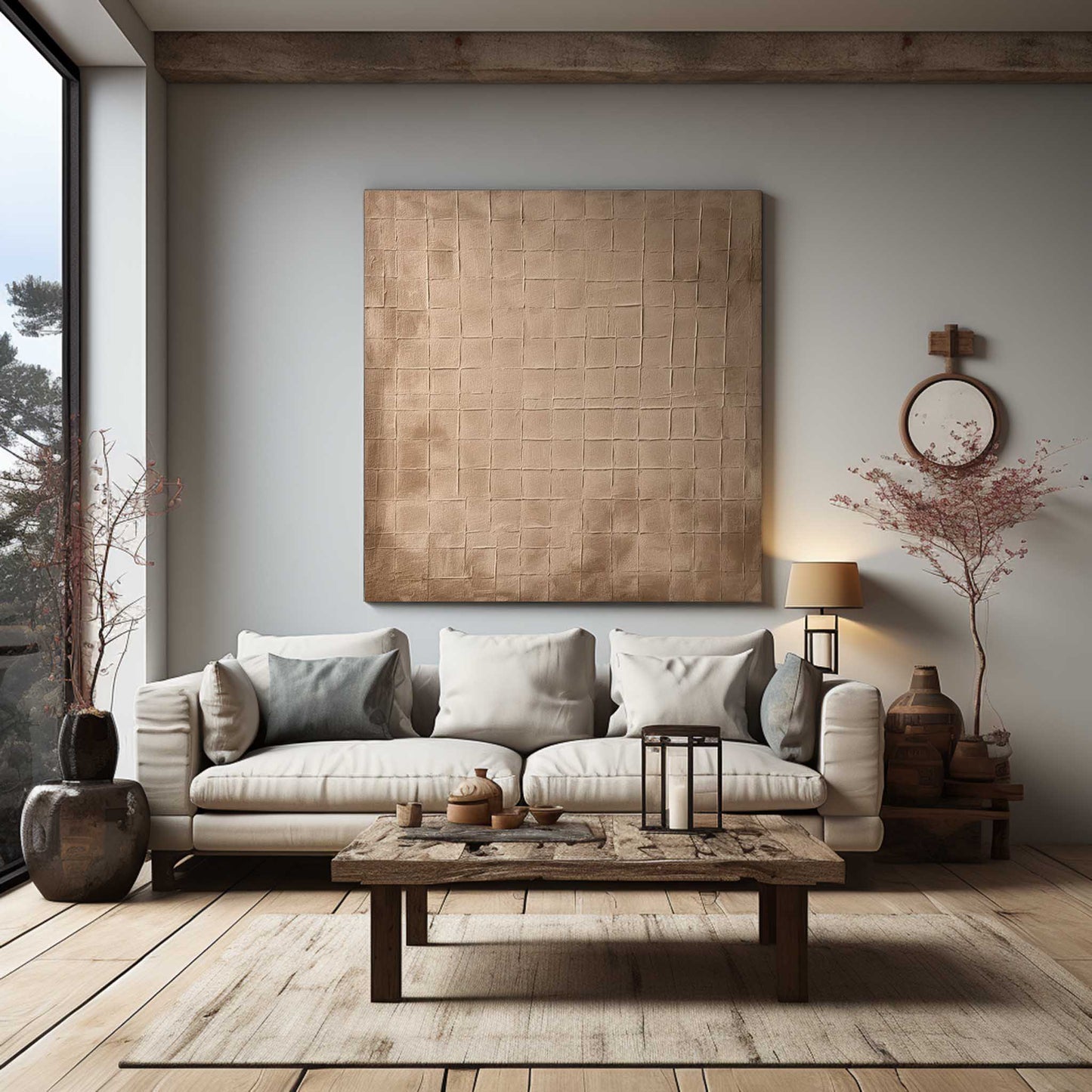 Elegant Wabi-Sabi Textured Wall Art for Minimalist Home Decor