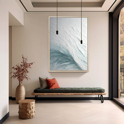 Serene Ocean Wave Texture Oil Painting for Elegant Home Decor
