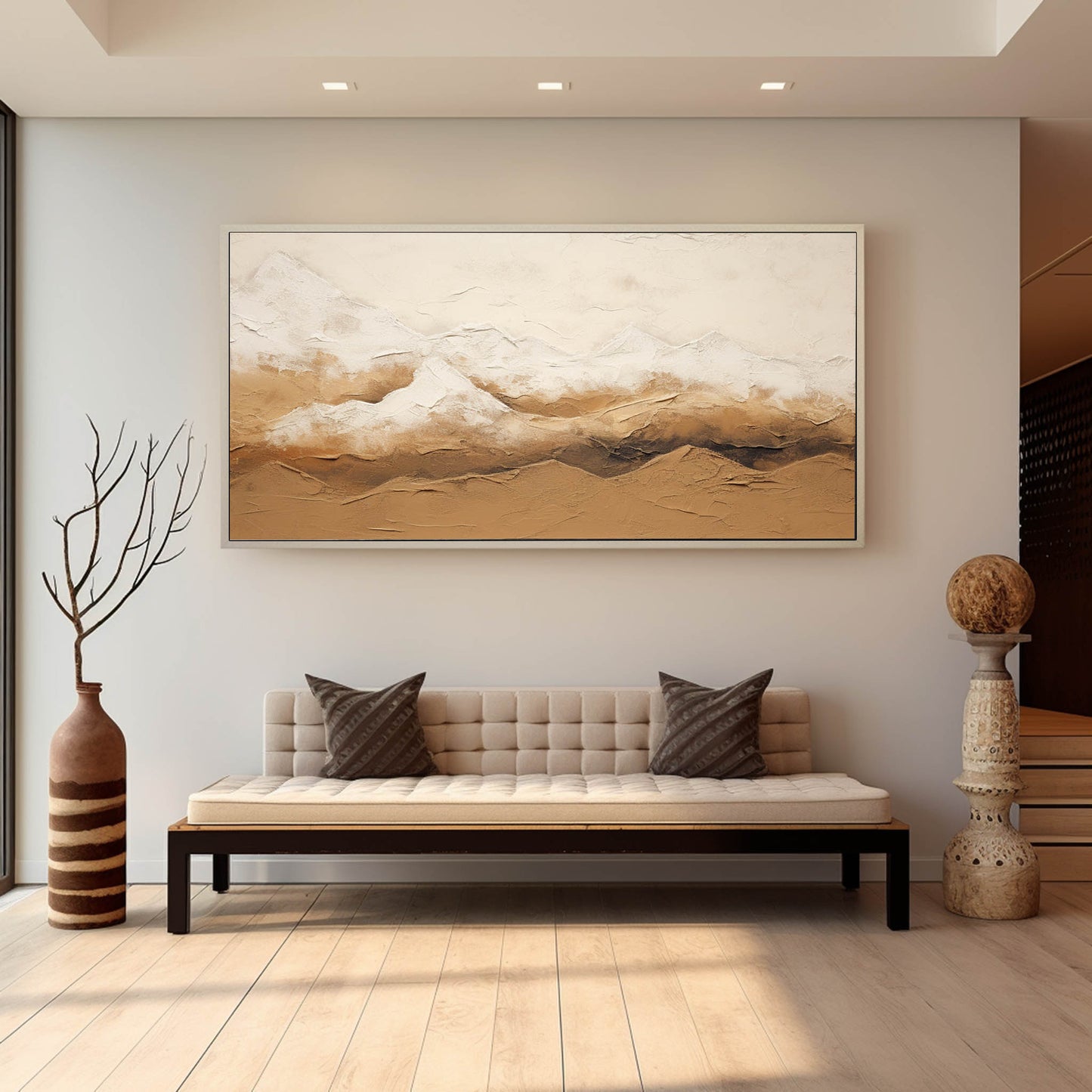 Abstract Mountain Landscape Oil Painting for Modern Home Decor