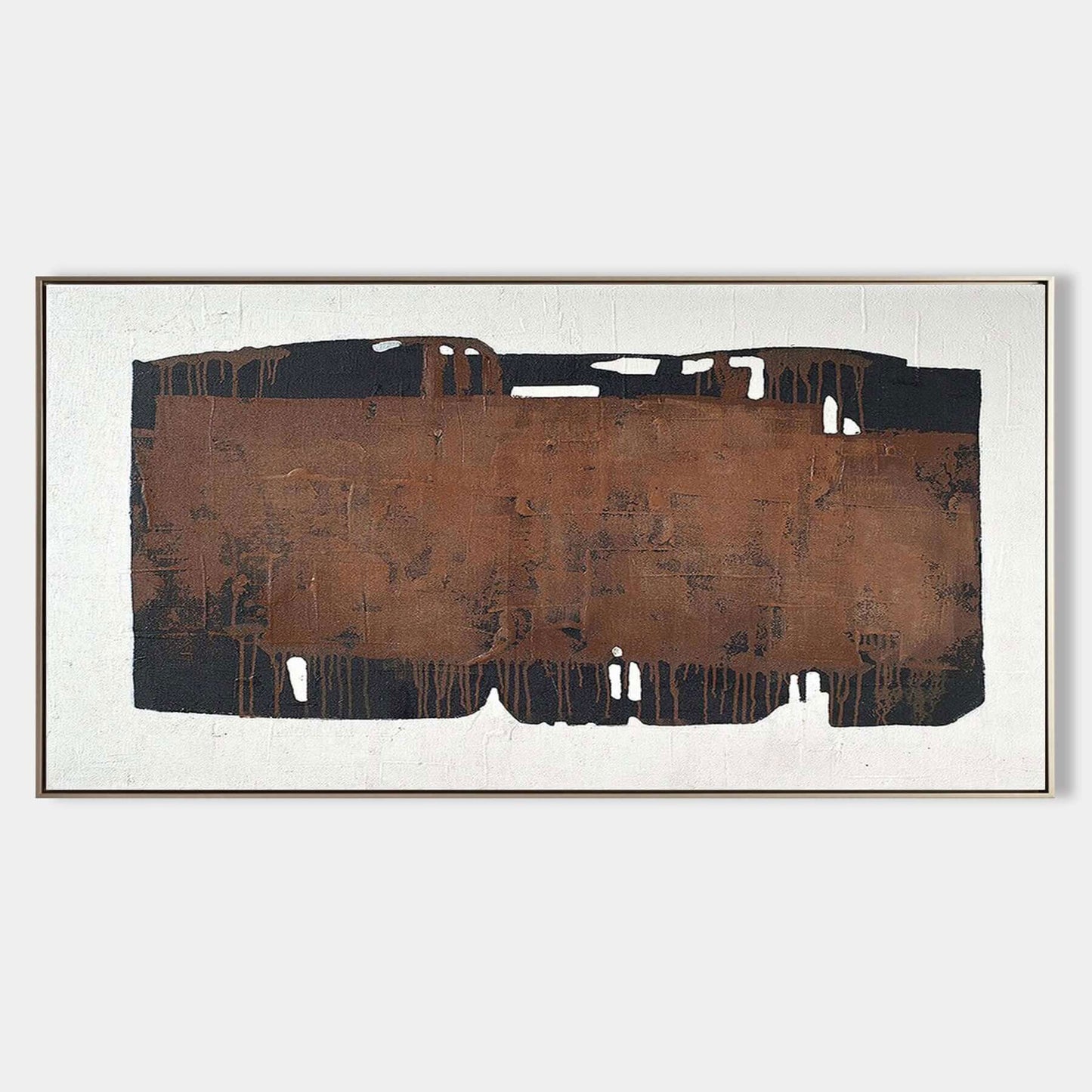 Abstract Brown Landscape Oil Painting for Modern Home Decor