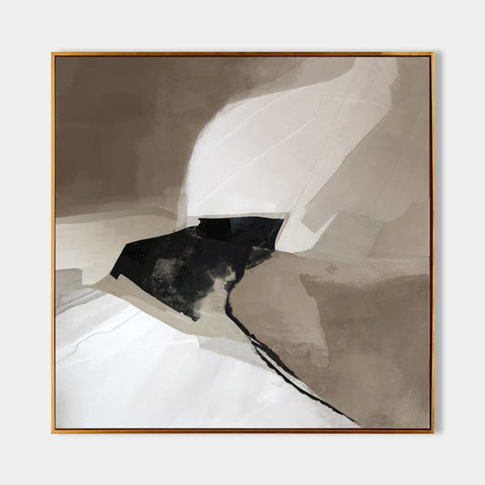 Contemporary Black and White Abstract Oil Painting for Modern Home Decor