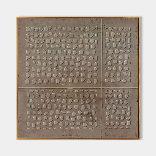 Rustic Wabi-Sabi Oil Painting for Modern Minimalist Home Décor