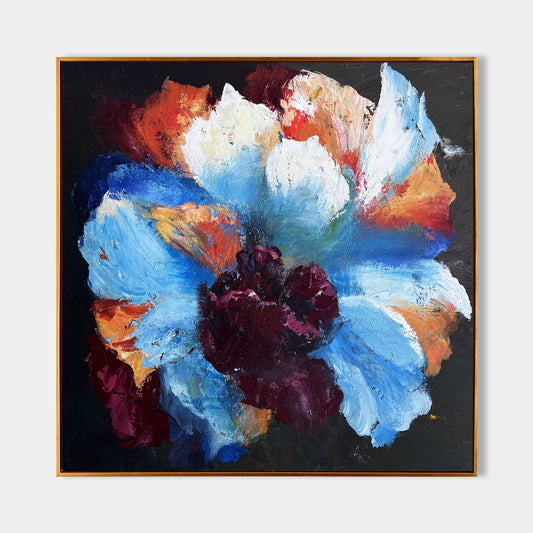 Vibrant Abstract Floral Oil Painting for Modern Home Decor