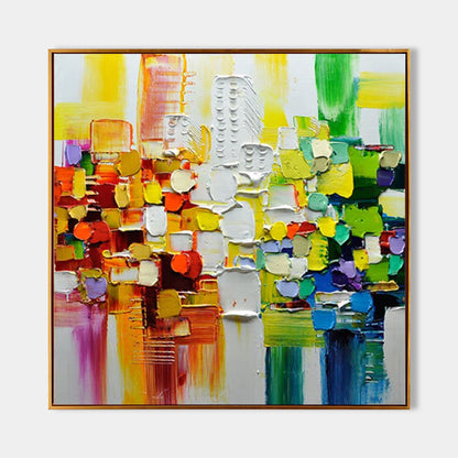 Vibrant Abstract Oil Painting with Bold Colors for Modern Art Decor