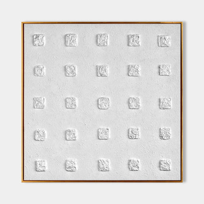 Minimalist Wabi-Sabi Texture Art - Modern White Square Design for Elegant Home Decor