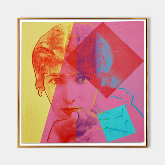 Vibrant Pop Art Portrait by Andy Warhol - Colorful Oil Painting for Modern Decor