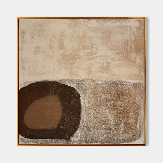 Contemporary Abstract Oil Painting with Earthy Tones for Modern Decor