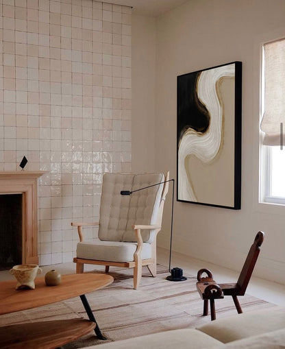 Elegant Minimalist Abstract Oil Painting for Modern Home Decor