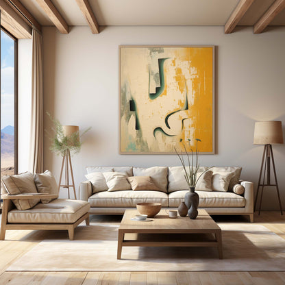 Modern Wabi-Sabi Abstract Oil Painting for Elegant Home Decor