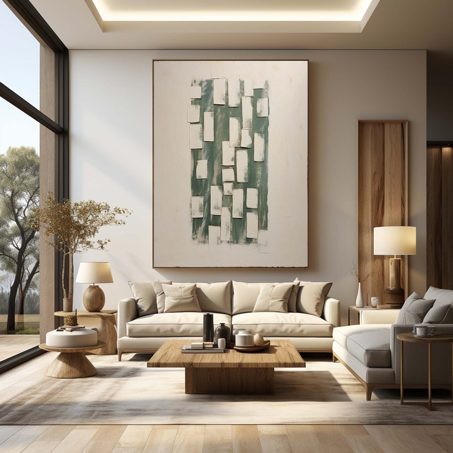 Modern Wabi-Sabi Abstract Oil Painting for Contemporary Home Decor