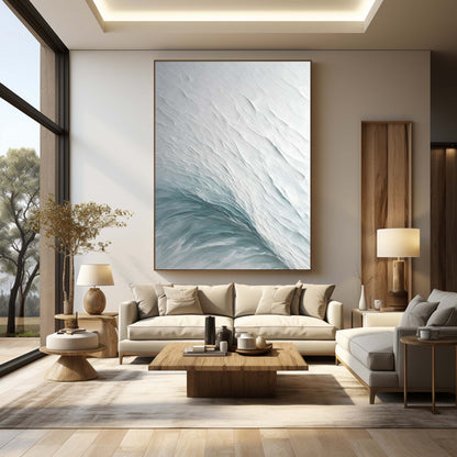Serene Ocean Wave Texture Oil Painting for Elegant Home Decor