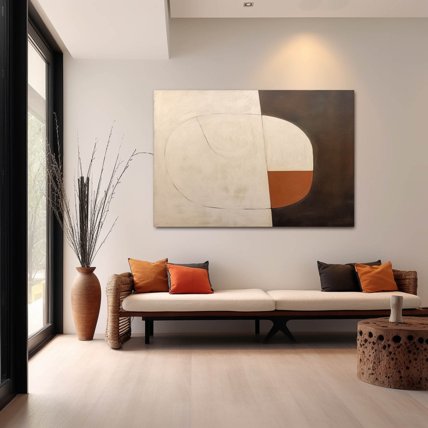 Abstract Minimalist Oil Painting for Modern Home Décor