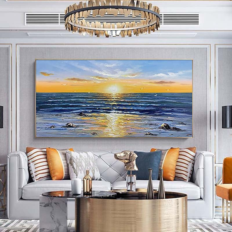 Sunset Serenity Over St. Lucia's Tranquil Waves - Scenic Oil Painting