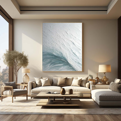 Serene Ocean Wave Texture Oil Painting for Elegant Home Decor